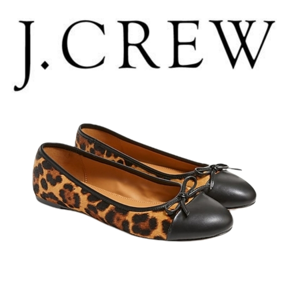 J. Crew Factory Shoes - J Crew Calfhair Captoe Ballet Flats | Size 7.5